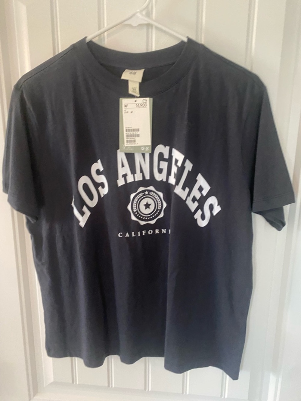 H&M Short Sleeve Los Angeles Graphic Tee - Black with White Print